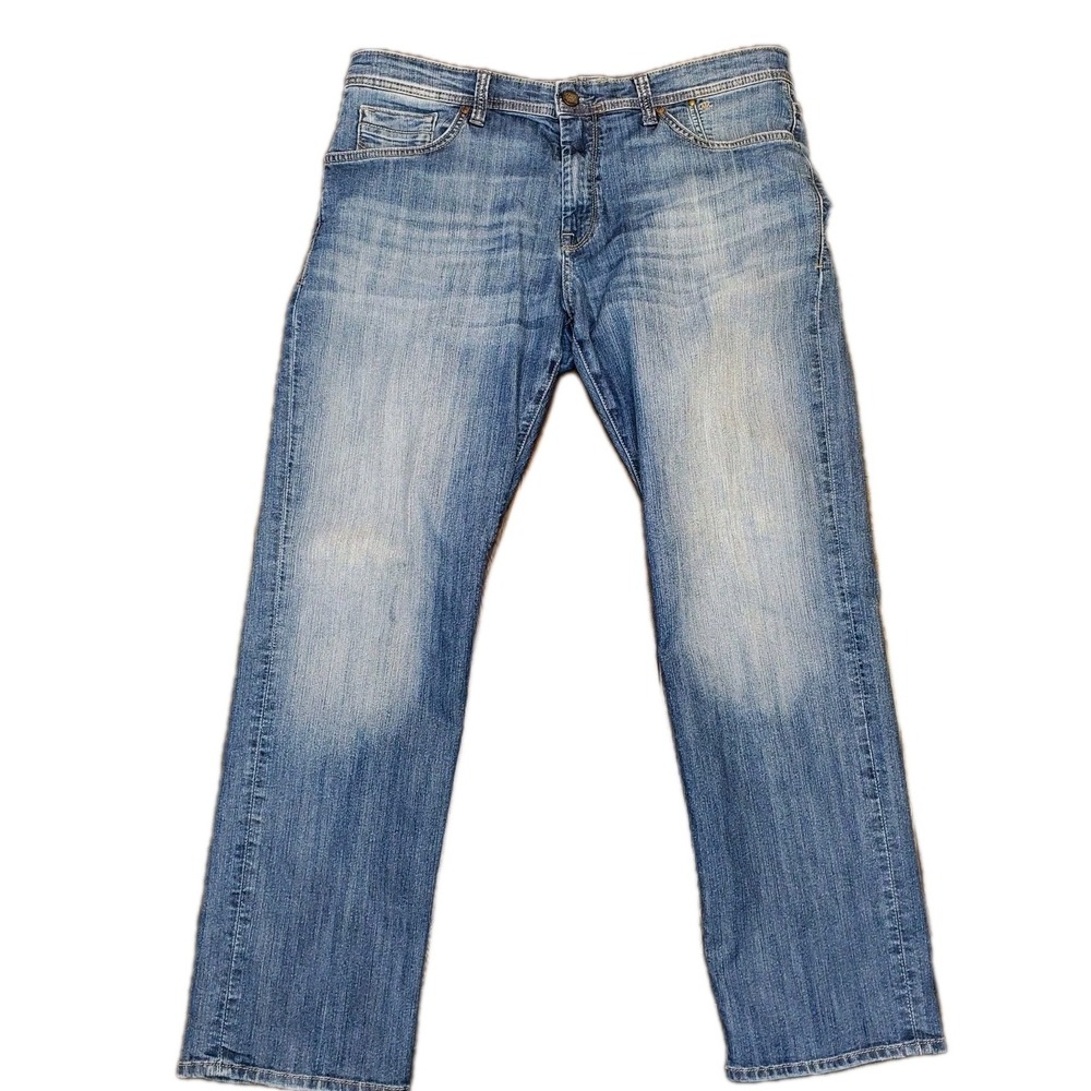 Mavi Straight Leg Jeans Cotton Blend Stretch Denim Slim Straight Men's 38x32